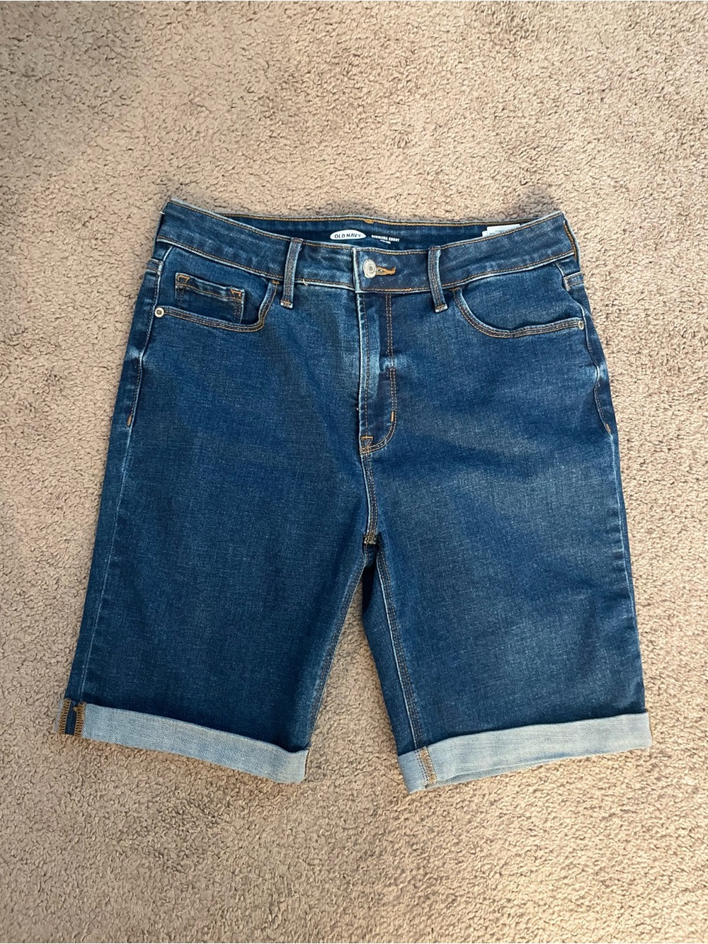 Old Navy Dark Blue Roll-Cuff Denim Shorts